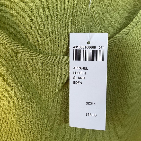 Chico’s Design Apparel Lucie 3 Sleeveless Knit Eden Green; NWT; M/8 - Picture 8 of 11